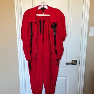 Elegant Red Women's Jumpsuit